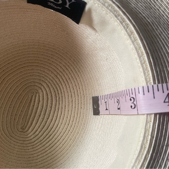 HBY Miami Paper Straw Floppy Scarf Hat O/S - Picture 16 of 16